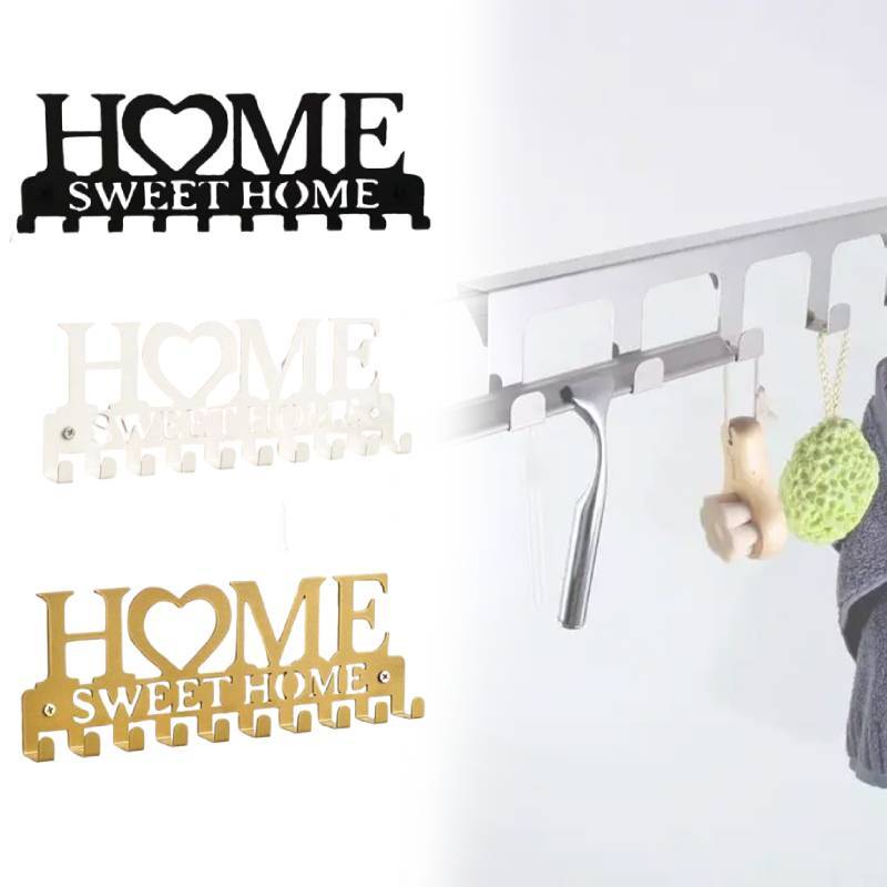 Modern Iron Home Letter Key Towel Organizer With Screw Mount For Household Storage