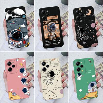Чехол для телефона Xiaomi Poco X3 X4 X5 Pro C40 C55 M3 M4 Pro, мягкий жидкий силикон, защитный чехол с защитой от падения, астронавт для Xiaomi Poco, бампер-ракушка