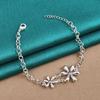 Romantic Flower Bracelet 925 Sterling Silver Wedding Gift Charm Jewelry