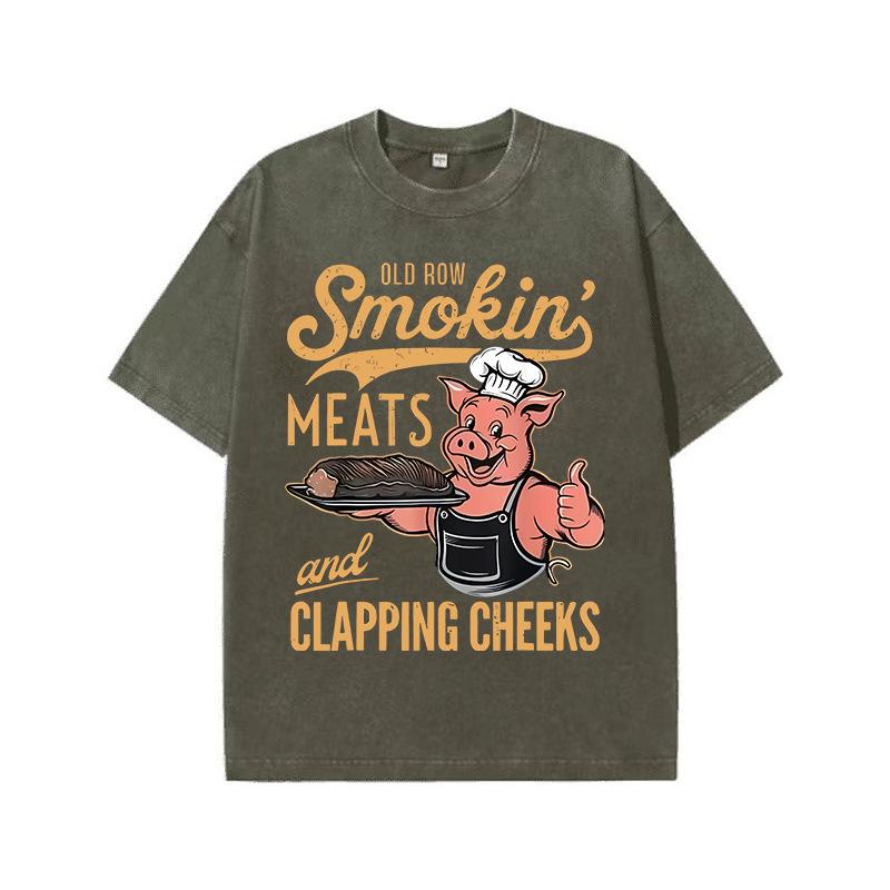 Летняя новая старая потертая футболка свободного кроя с принтом «рыжая спина» для уличного скейтбординга, хлопковая хип-хоп футболка