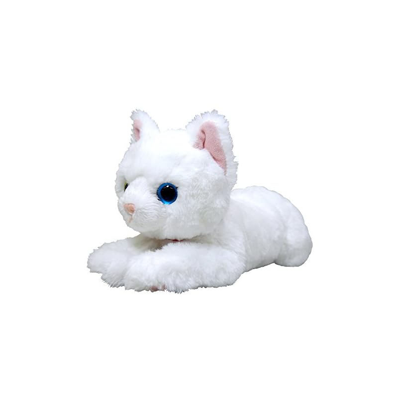 Lap Cat Plush Toy, White, Odd Eyes, Small