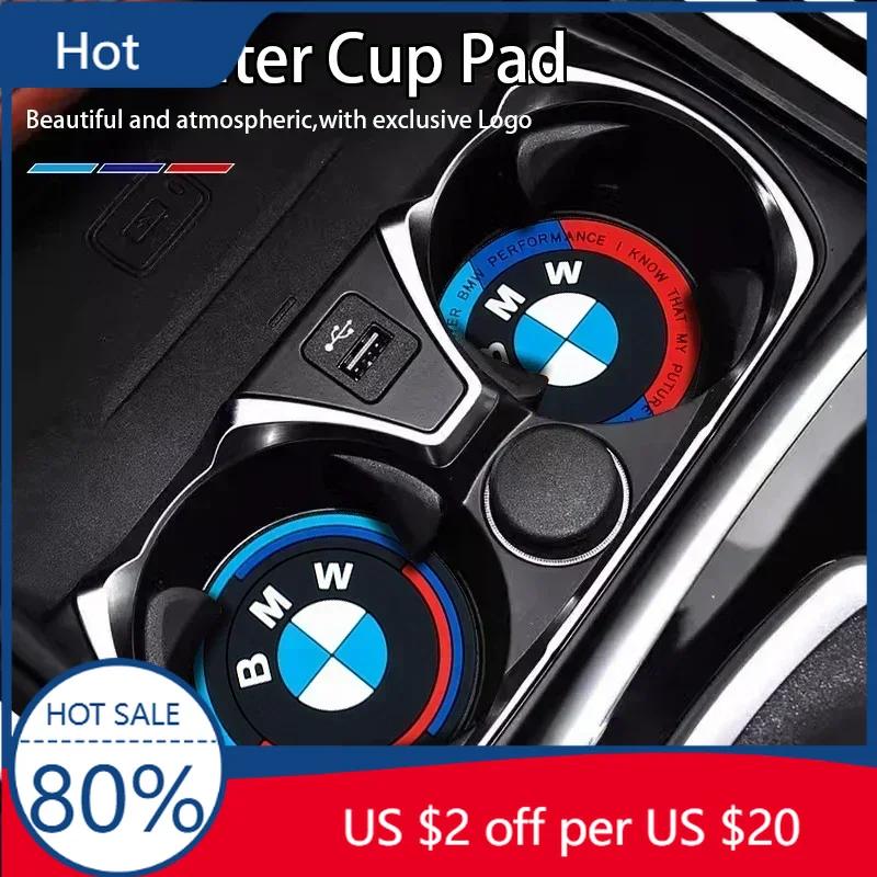 New 2025 For BMW M X3 X5 X6 BMW 2Pcs Car Cup Holder Anti-Slip Coaster Pad Interior Accessories For BMW M G30 G32 G01 G02 G