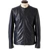 LIUGOO Genuine Leather Single Rider Jacket LIUGOO SRS12B 3L Size Navy Men's