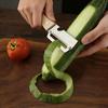 Многофункциональная овощечистка для кухни, Ультраострое лезвие из нержавеющей стали с деревянной ручкой и открывалкой для бутылок