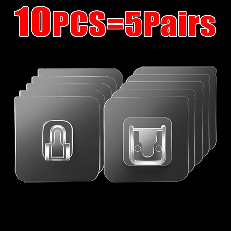 Двусторонние самоклеящиеся настенные крючки прозрачный бесследный настенный крючок для кухни ванной комнаты держатели для присосок для штепсельных вилок