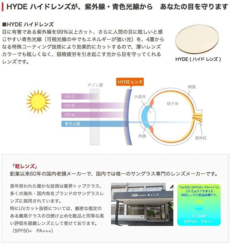 Цвет света УФ и синего света HYDE W Лаванда [Солнцезащитные очки на все времена] блокирующие, [Будут] (розовый)
