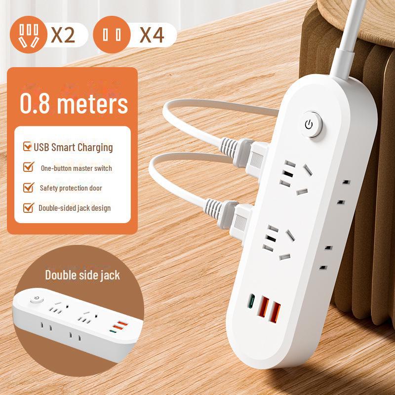 Умный сетевой фильтр с несколькими розетками, USB, двухсторонней вилкой и встроенной медной полосой