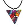[R1344] - Разноцветное колье ручной работы «Колумбина и Арлекин» - 27x24 мм (треугольник)