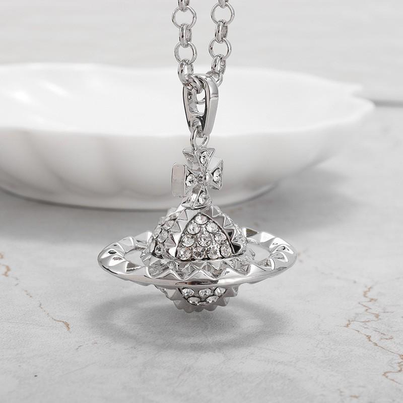 Mayfair Diamond Paved Saturn Punk Necklace for Men & Women