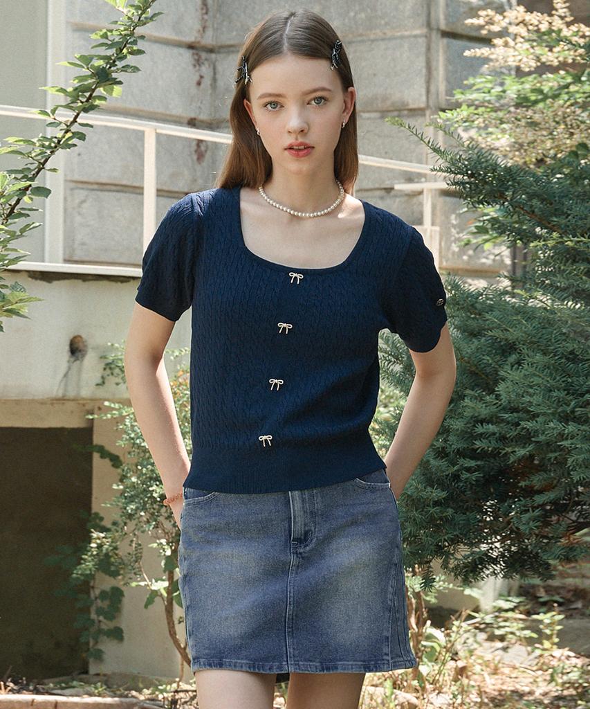 Micene Beloved M-Point Denim Mini Skirt