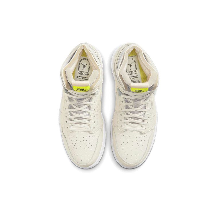 Air Jordan 1 High Zoom Pearl White Женские кроссовки Sail Light-Voltage-Yellow CT0979-107