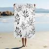 Plant Leaf Pattern Print Microfiber Blanket Quick Drying Beach Towels Oversized Printing Super Absorbent Pool Towel Blanket
