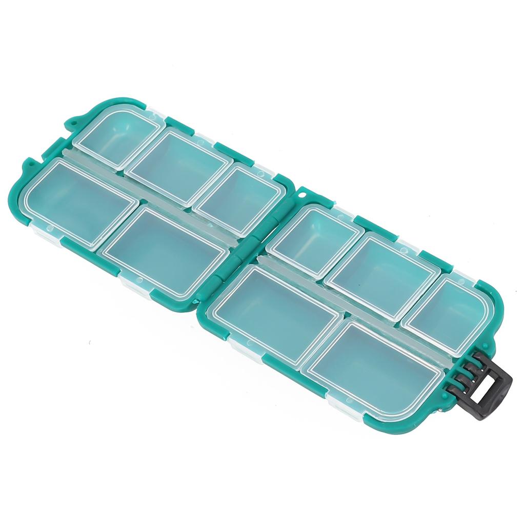 New Portable Waterproof Fishing Hook Bait Tool Storage Box Case W/ 10 Grids Tool