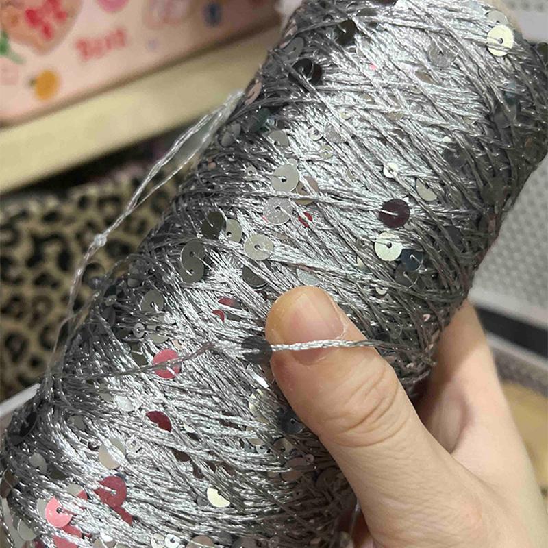 1 Roll/100g Beaded Designs with Large Sequins Bags Crafting Thread Sewing Crochet Yarn Hand Knitting Multiple Options Available