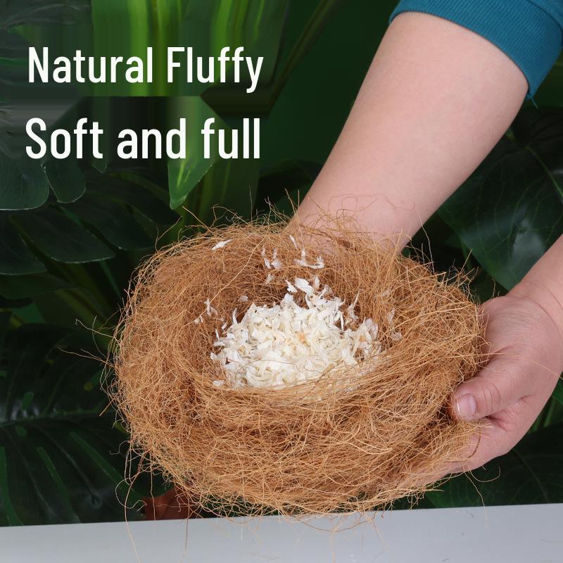 Coconut & Grass Fiber Bird and Small Animal Nest Bedding with Wood Shavings for Zebra Finch and Parrot Breeding