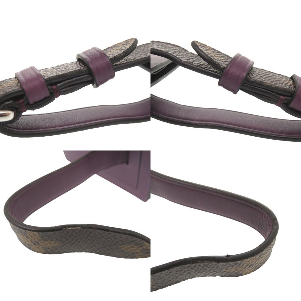 Б/У ОРИГИНАЛЬНЫЙ LOUIS VUITTON Бирка для имени Porte address Брелок KetchuKey Holder фиолетовый Кожа/Канва Monogram