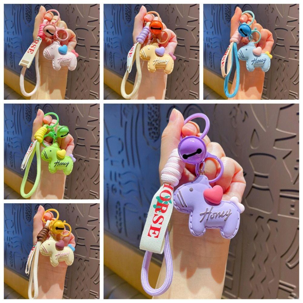 Candy Color Pony Resin Keychain Cute Design Horse Pendants Zodiac Pony Doll Keychain Accessory