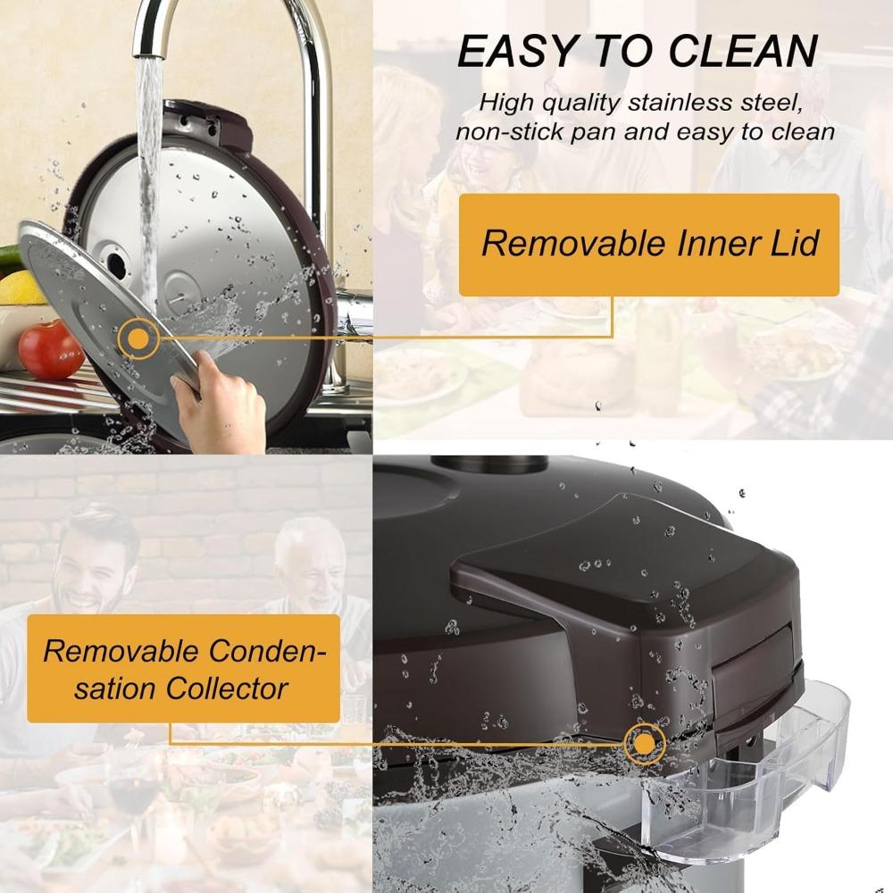 Коммерческая большая рисоварка и подогреватель пищи | 13,8 кварты/65 чашек вареного риса | Многофункциональная электрическая суши-рисоварка мощностью 1350 Вт