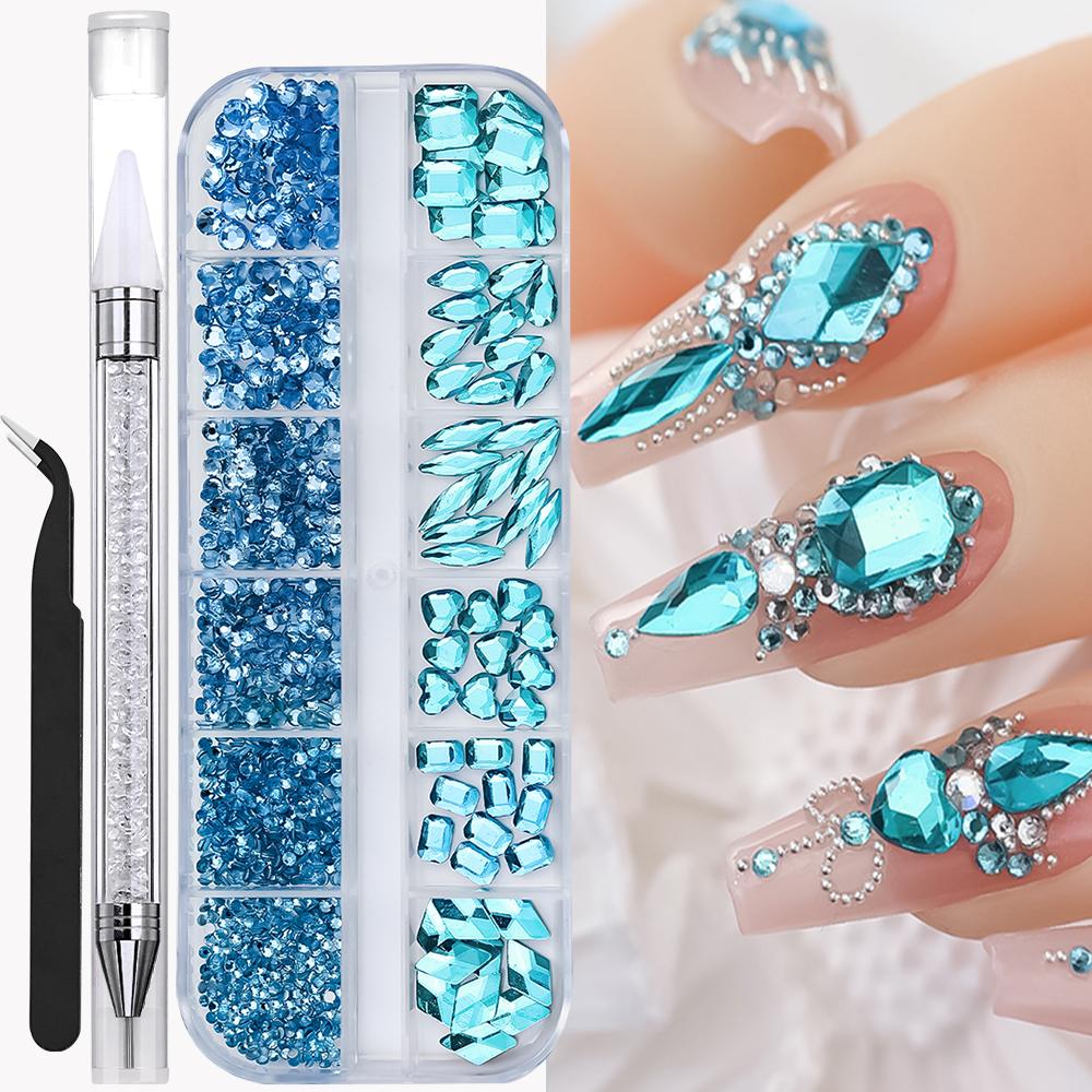 About 3000 Pcs Pearl+steel Balls Set Nail Charm White Half Round Pearl 1/1.2mm Steel Ball DIY Fairy Nail Art Jewelry Accessories