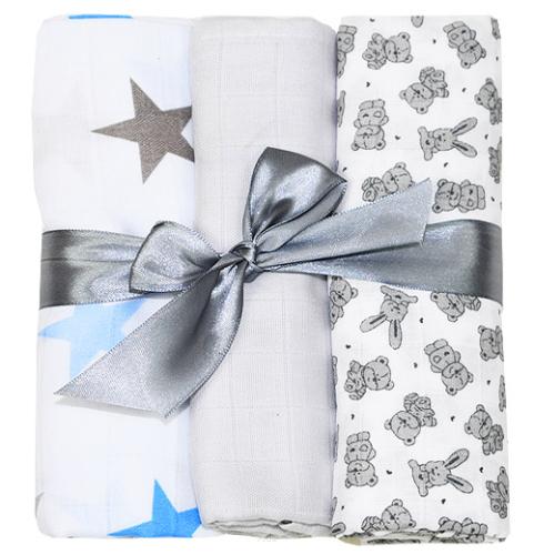 Muslin diapers 3 pieces (set J)