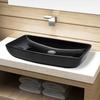 VidaXL Rectangular Ceramic Black Washbasin for Bathroom Washbasin Hand Basin 141923