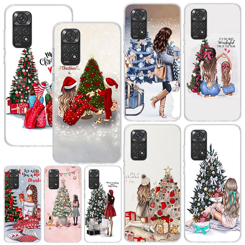 Christmas Girls Tree Gift Phone Case For Xiaomi Redmi Note 15 13 14S 14 Pro Plus 12S 11S 10S 12 11E 10 11T Art Fundas Back Cover