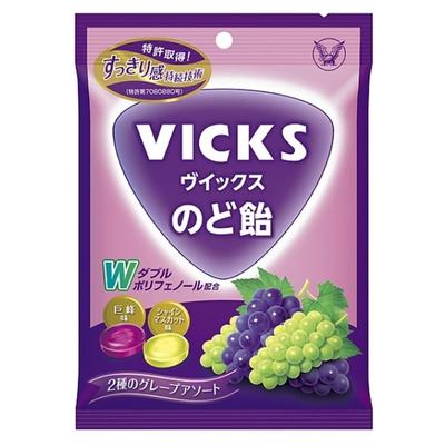 Taisho Pharmaceutical Vicks Throat Candy 2 Types Grape Assortment 70g 4 Bags