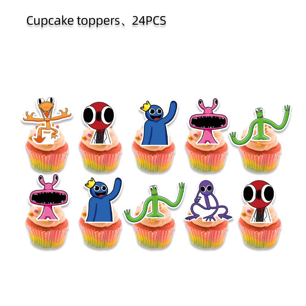 Яркий набор украшений и принадлежностей для детской вечеринки в стиле Roblox Rainbow Friends на день рождения