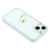 For iPhone 14/13 Case with Ring Kickstand Rhinestone Edge TPU+PC IMD Phone Cover