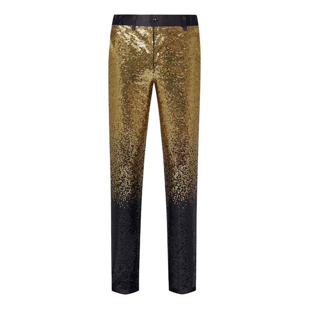 PYJTRL Мужские модные брюки с блестящими блестками и постепенным изменением цвета, брюки с расширяемой талией