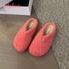 Fashion Aphixta New Warm Winter Slippers Candy Color Sweet Women Slippers Furry Round Toe Shoes Indoor Flat Heel Hair Slides