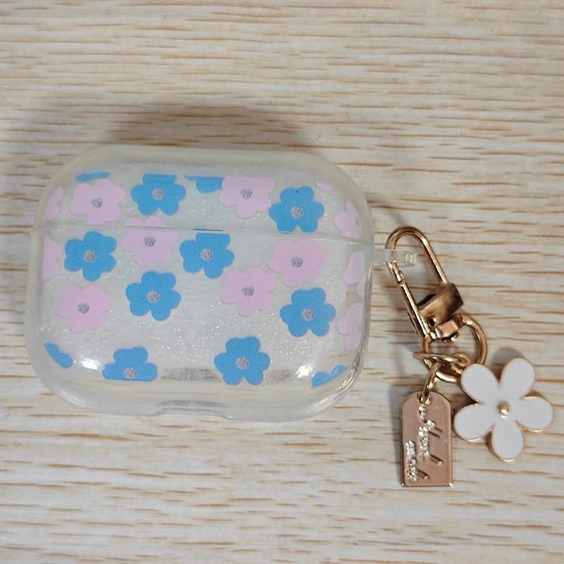 Blue, pink flower design earphone case protective cover is suitable for AirPods pro1 generation earphone case protective case