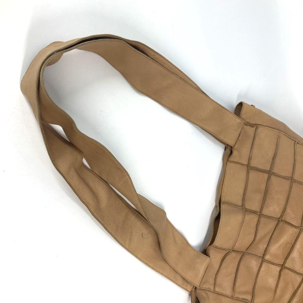 CHANEL vintage Chocolate bar Shoulder bag Tote Bag Shoulder Bag Leather Beige