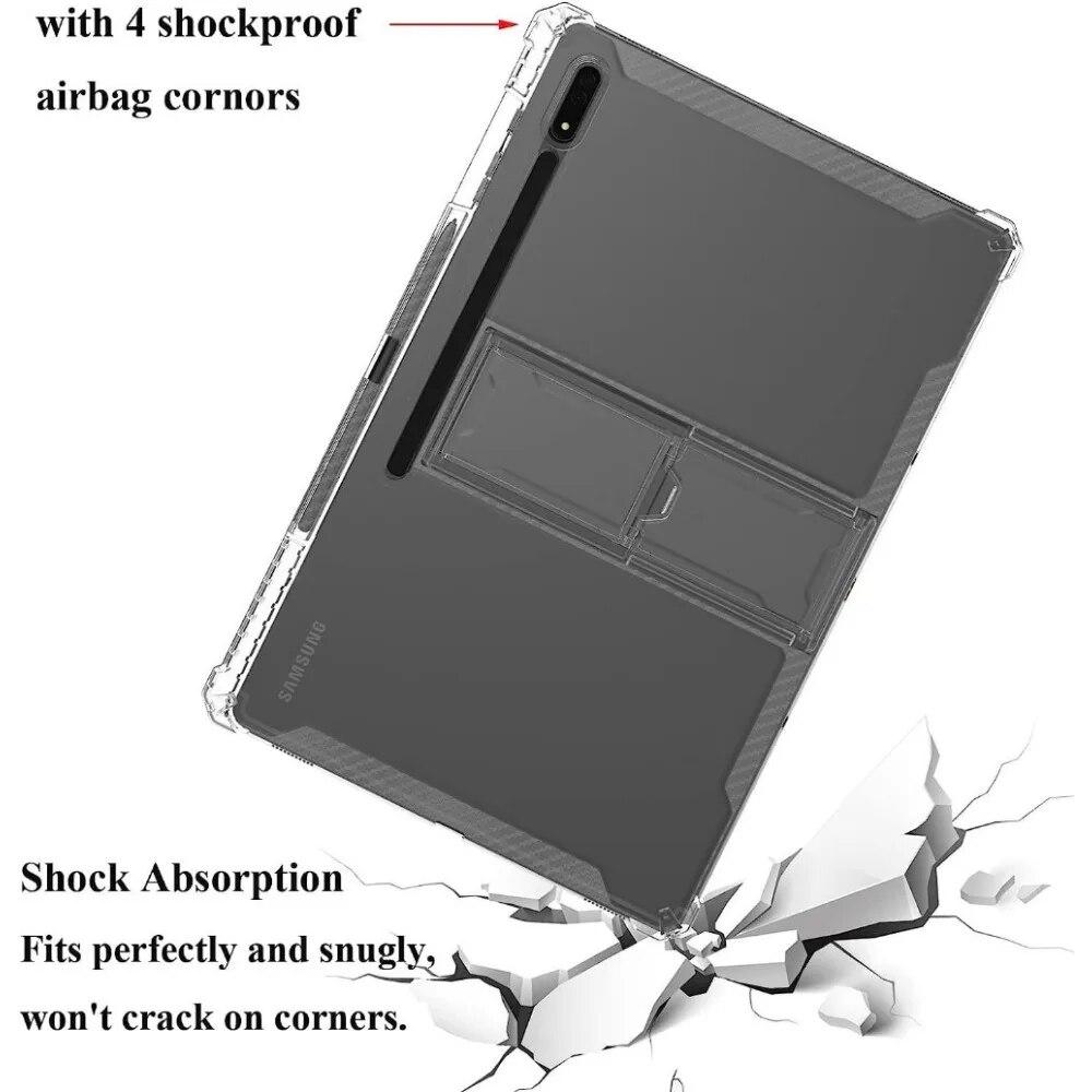 Чехол из ТПУ для Samsung Galaxy Tab S9 S8 Plus 12,4, чехол-подставка для ПК, чехол-подставка для Galaxy S7 PLUS FE 12,4 Tab S6 Lite 10,4 S9 11 дюймов A8 10,5, защитный чехол для планшета