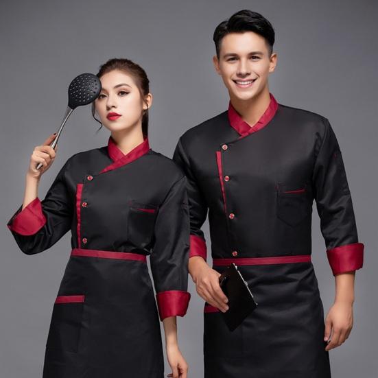 Unisex Chef Shirt Kitchen Single-breasted Short Stand Collar Kitchen Stain-resistant Loose Sleeve Bakery Restaurant Canteen Waiter Top Cook Uniform