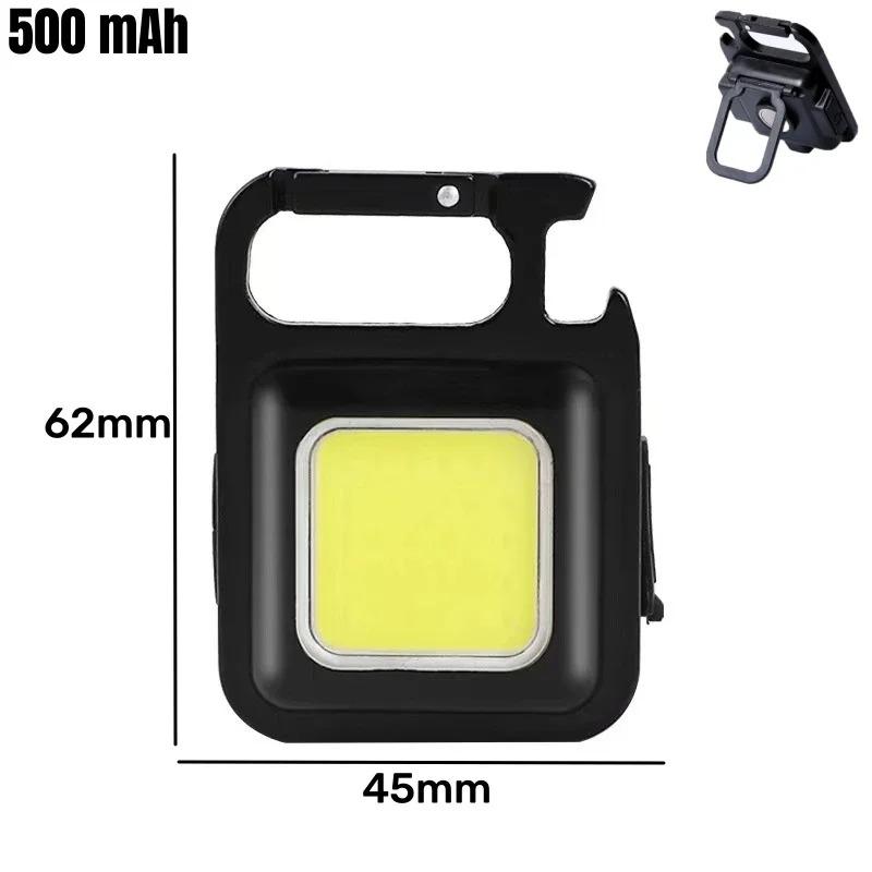 Мини-светодиодный фонарик-брелок, двойные фонари COB, USB-перезаряжаемые рабочие фонари, фонари для рыбалки с магнитом, встроенная батарея