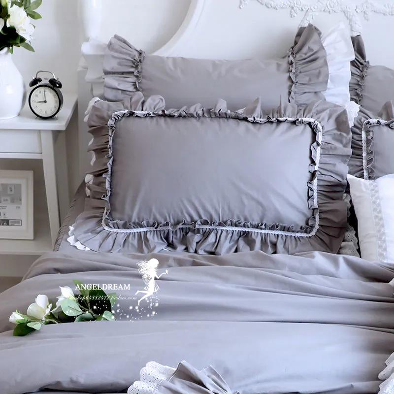 Две пары кружевных хлопковых наволочек «Принцесса» с двойными рюшами