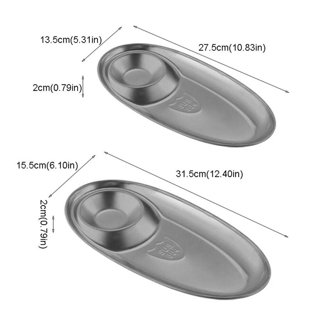 Oval Dinner Tray with Sauce Grid French Fries Plate Universal Sushi Plate  Hotel