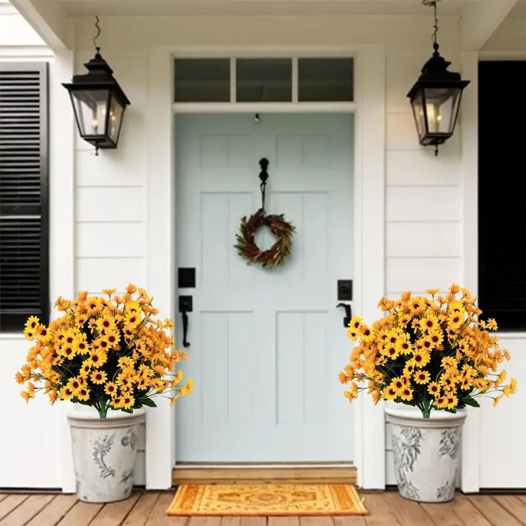 Желтая маргаритка для посадки на земле, имитация цветов, украшение сада, крыльца, террасы; Украшение для сада; Искусственный цветок