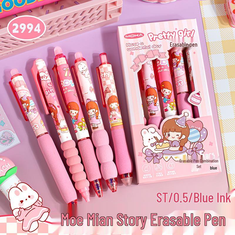 Капибара Стираемая гелевая ручка с губчатым рукавом - Нажимной механизм, Синие чернила