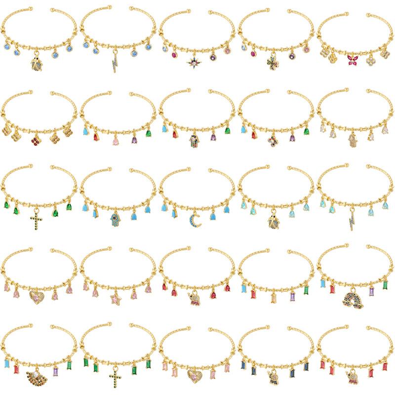 Beetle Octagram Rainbow Splicing Bracelet Personalized Geometric Water Drop Four-Leaf Clover Bracelet Vl648