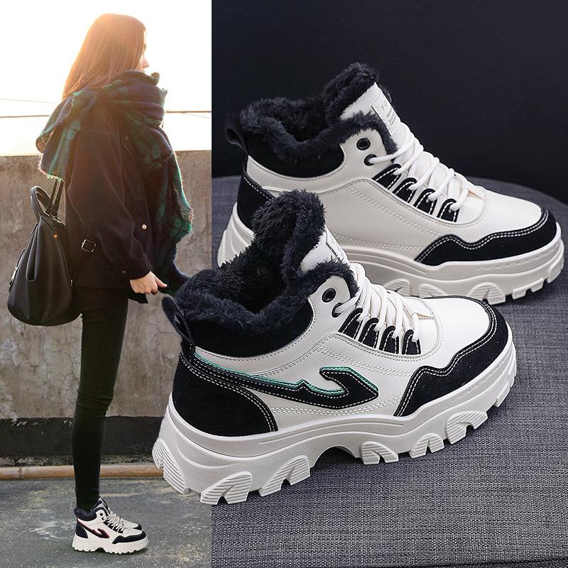 Женская обувь Зимняя обувь Plus Velvet Warm Shoes Спортивная обувь с высоким берцем на платформе Обувь для отдыха на открытом воздухе Обувь для бега Дорожная обувь