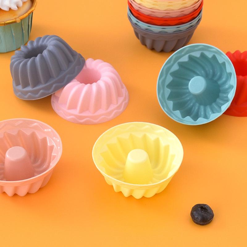 Lebensmittelechte Kuchenform Silikon Mehrfarbig Runde Muffinförmchen Backen Silikon Kuchenformen