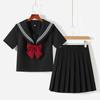 Школьная форма для девочек Jk Black Three Basic Sailor Women Long Sleeve Set