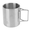 Outdoor Camping Cup Stainless Steel Camping Mug Double Insulated Coffee Cup with Folding Handle for Barbecue Mountaineering