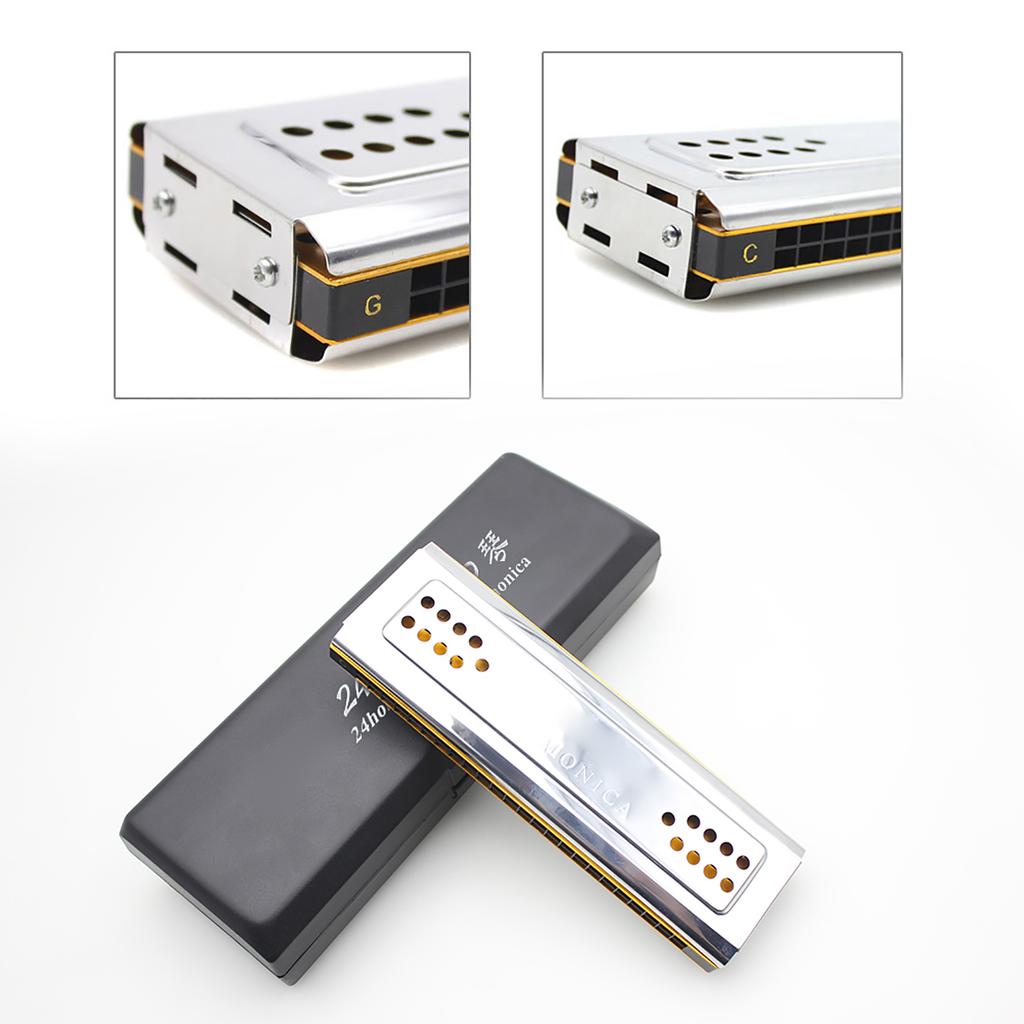 Двусторонняя тремоло-гармоника Swan 2 в 1, губная гармошка, дуральная, тональности C и G, 24 двойных отверстия, язычковый духовой инструмент с мягкой подкладкой