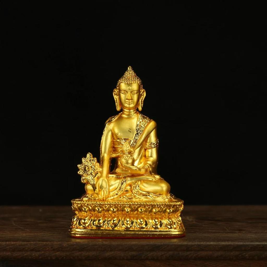 1PCS 3-inch Alloy Manjusri Four Armed Lotus Master White Green Tara Diamond Buddha Home Desktop Decoration