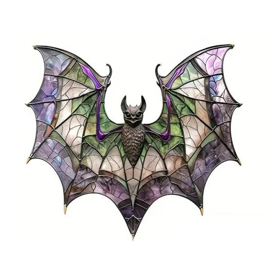 Halloween Witch Hat Hanging Decoration Stained Glass 2D Flat Acrylic