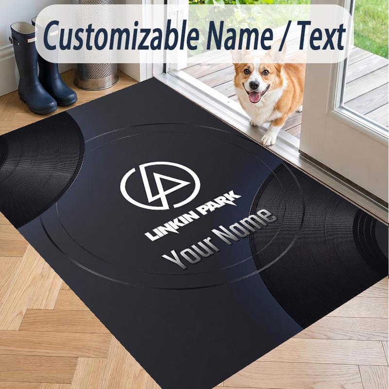 Custom Text Printed Rug Linkin Park Non Slip Floor Carpet For Home Room Decor