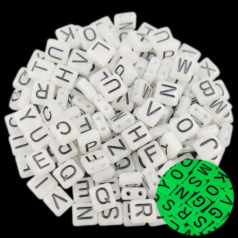 Creative Luminous Letter Number Chidlren Making Accessories Acrylic Loose Beads For Jewelry Making Jewelry DIY Crafts Necklace